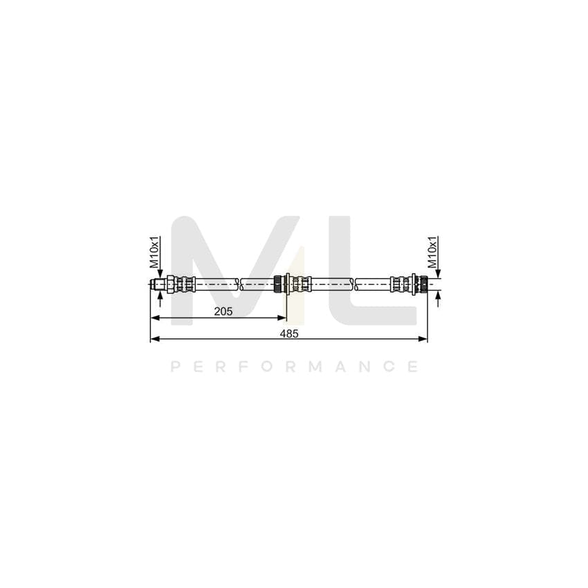 BOSCH 1 987 481 055 Brake Hose 458mm, M10x1 | ML Performance Car Parts