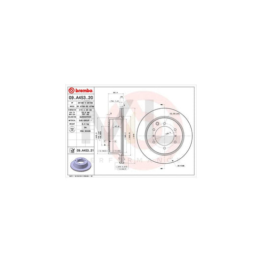 BREMBO COATED DISC LINE 09.A453.21 Brake Disc for HYUNDAI TERRACAN Internally Vented, Coated | ML Performance Car Parts