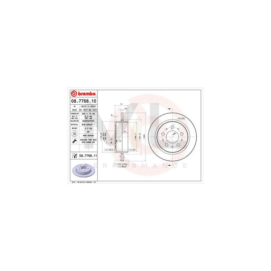 BREMBO 08.7768.10 Brake Disc Solid, with bolts/screws | ML Performance Car Parts