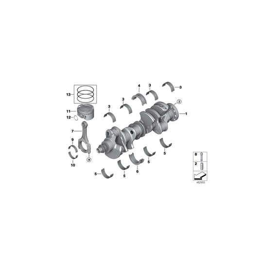 Genuine BMW 11218655141 G06 G12 G30 Guide-Bearing Shell Green 65,00MM (Inc. M550iX, X7 50iX & 750LiX) | ML Performance UK Car Parts