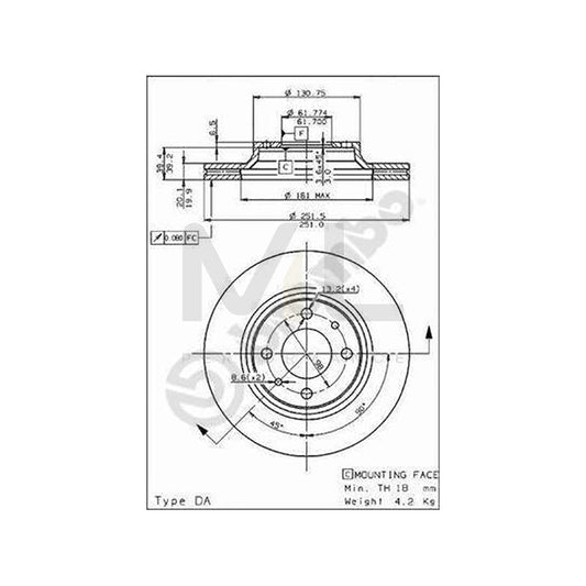 BREMBO 09.5307.10 Brake Disc Internally Vented | ML Performance Car Parts