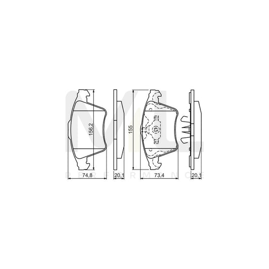 Bosch 0986494202 Brake Pad Set With Anti-Squeak Plate, With Mounting Manual BP1113 | ML Performance Car Parts