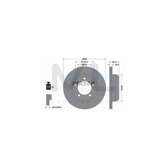 TEXTAR PRO 92165303 Brake Disc Internally Vented, Perforated, Coated, without wheel hub, without wheel studs | ML Performance Car Parts