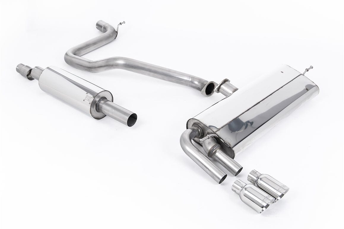 MillTek SSXSE184 Seat Leon Resonated Cat-Back Exhaust with GT-80 Polished Tips