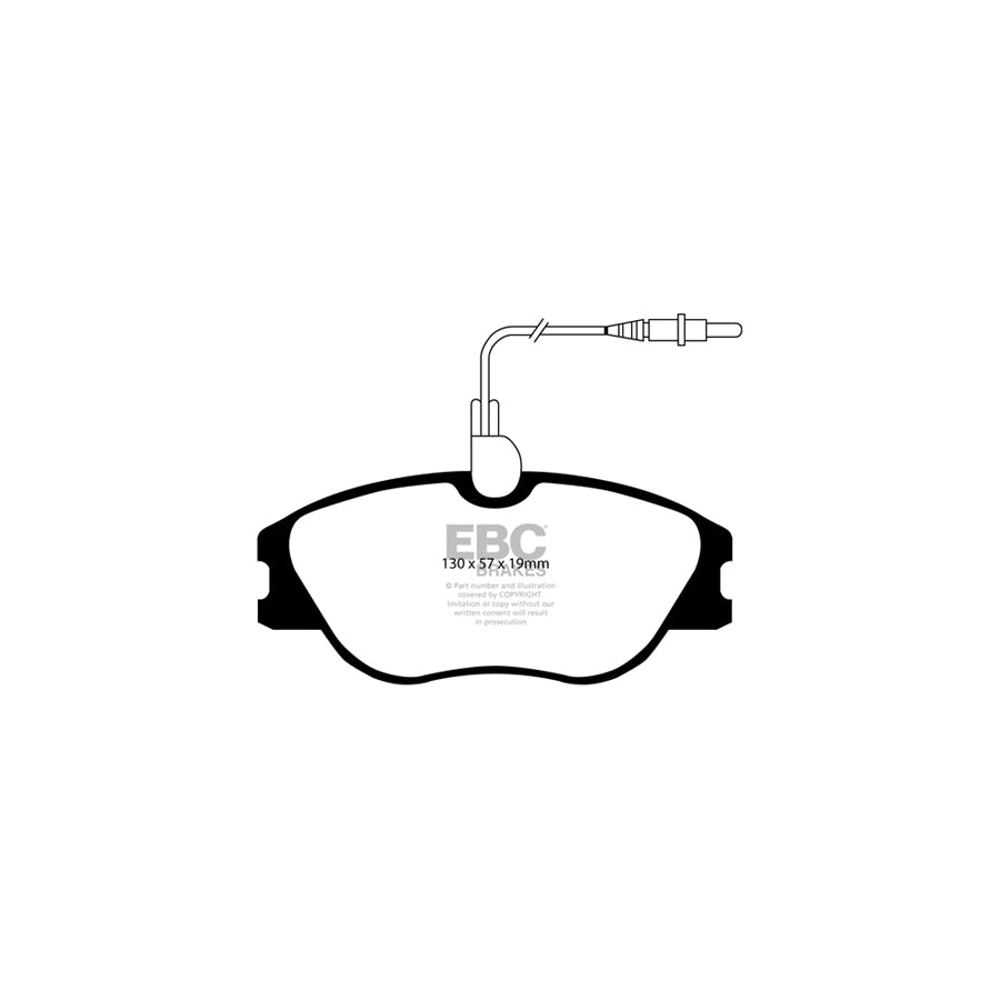 EBC PD01KF1207 Peugeot 607 Greenstuff Front Brake Pad & Plain Disc Kit  - ATE Caliper 2 | ML Performance UK Car Parts