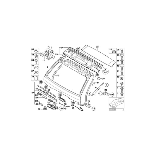 Genuine BMW 41627006121 E53 Hinge, Trunk Lid, Top Left (Inc. X5 4.4i, X5 3.0i & X5 4.8is) | ML Performance UK