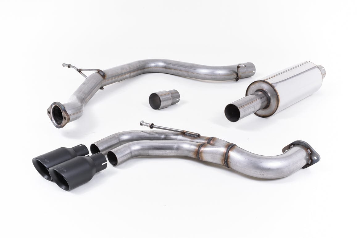 MillTek SSXSE179 Seat Leon Resonated Cat-Back Exhaust with Cerakote Black Tips - EC-ApprOval