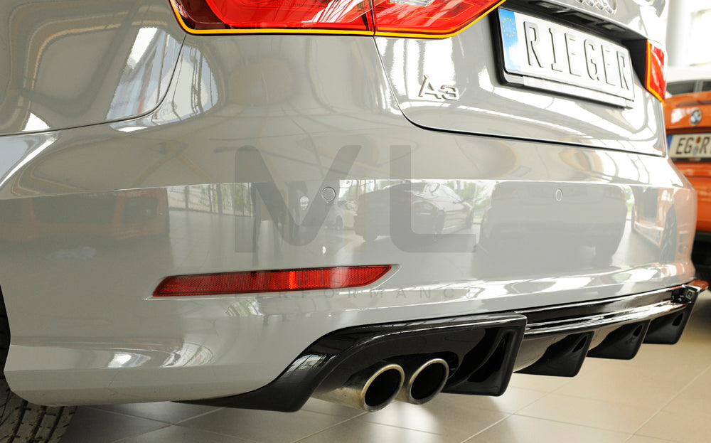 Rieger 00088157 Audi 8V A3 Rear Diffuser 4 | ML Performance UK Car Parts