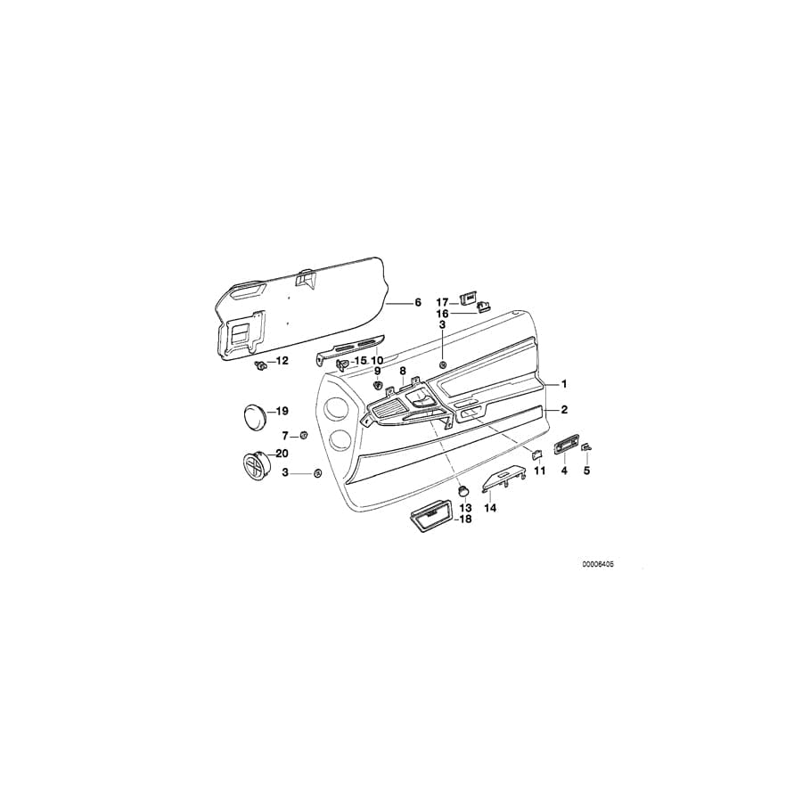 Genuine BMW 51418177833 E31 Door Panel, Leather, Front Left 0352 SILBERGRAU (Inc. 840i, 850Ci & 840Ci) | ML Performance UK Car Parts