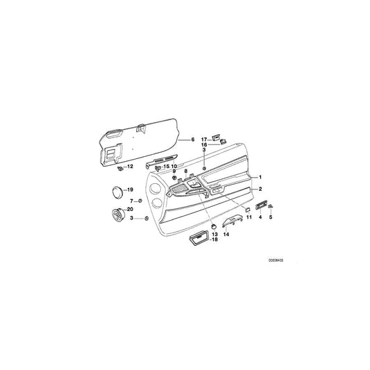 Genuine BMW 51418177833 E31 Door Panel, Leather, Front Left 0352 SILBERGRAU (Inc. 840i, 850Ci & 840Ci) | ML Performance UK Car Parts