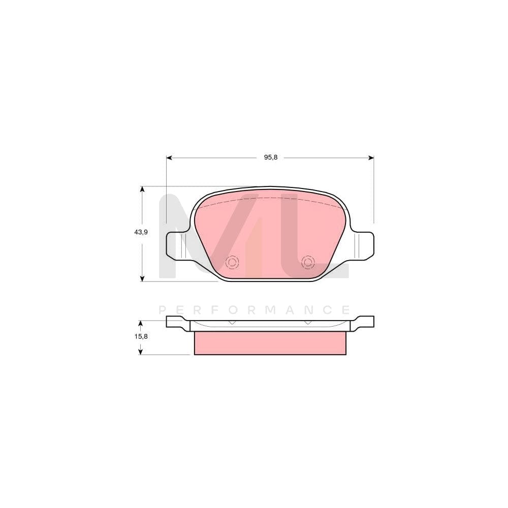 TRW Gdb1520 Brake Pad Set Not Prepared For Wear Indicator, With Brake Caliper Screws, With Accessories | ML Performance Car Parts
