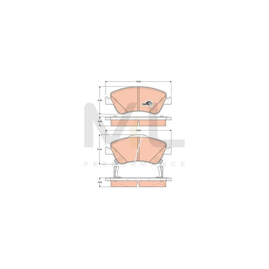 TRW Cotec Gdb3481 Brake Pad Set With Acoustic Wear Warning | ML Performance Car Parts