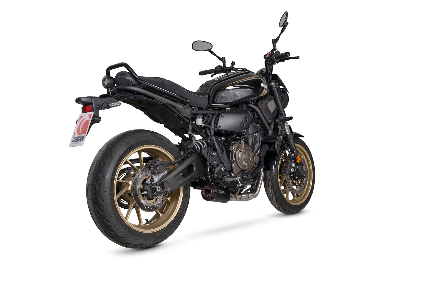 Scorpion PYA123SYSBCER Yamaha XSR 700 Red Power Full System - Black Ceramic Coated Sleeve | ML Performance UK UK