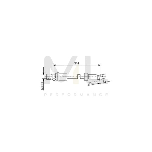 BOSCH 1 987 476 408 Brake Hose 319mm, M10x1 | ML Performance Car Parts