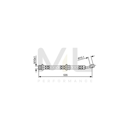 BOSCH 1 987 481 025 Brake Hose 523mm, M10x1 | ML Performance Car Parts