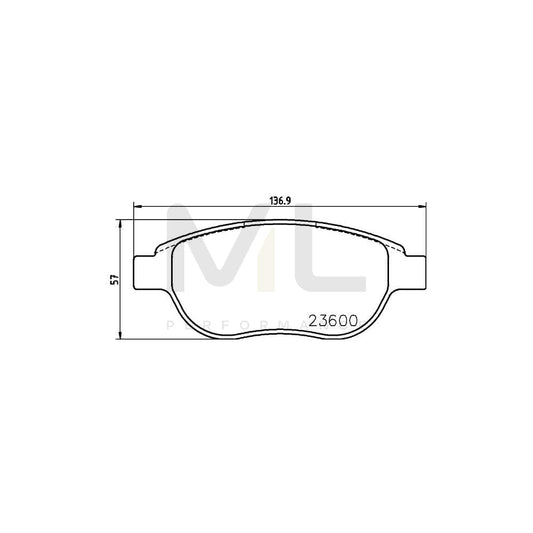 Hella 8DB 355 018-871 Brake Pad Set Not Prepared For Wear Indicator, With Brake Caliper Screws, With Accessories | ML Performance Car Parts