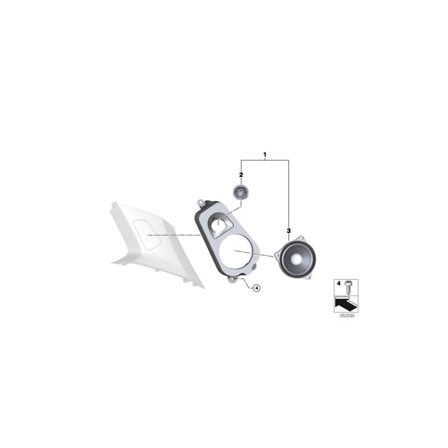 Genuine BMW 65139280455 F16 M Speaker Mount, D-Pillar LINKS (Inc. X6 50iX 4.0, X6 M & X6 40dX) | ML Performance UK Car Parts