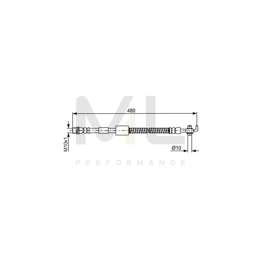 BOSCH 1 987 481 687 Brake Hose 450mm | ML Performance Car Parts