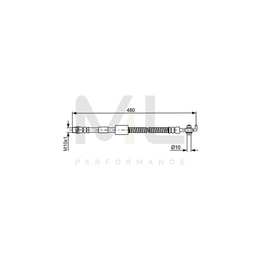 BOSCH 1 987 481 687 Brake Hose 450mm | ML Performance Car Parts