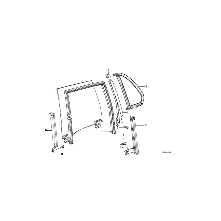 Genuine BMW 51341965051 E30 Guide Rail Rear Left (Inc. 324d, 318i & 325e) | ML Performance UK Car Parts