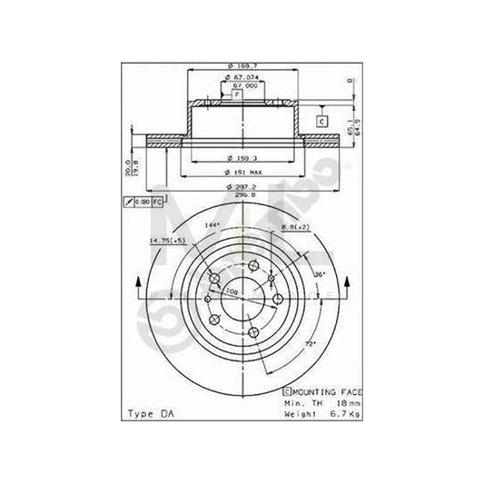 BREMBO 09.3950.10 Brake Disc for FERRARI Mondial Coupe Internally Vented | ML Performance Car Parts
