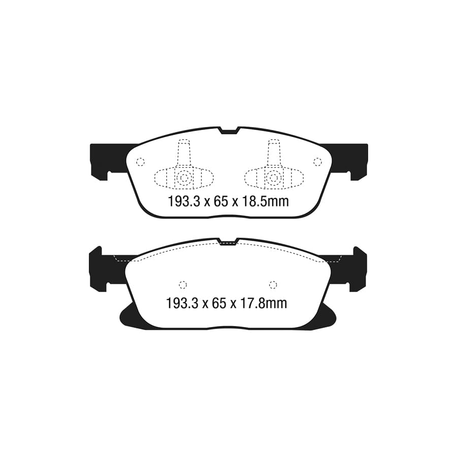 EBC PDKF2448 Ford Ultimax Front Brake Pad & Plain Disc Kit - ATE Caliper (Inc. Edge, Galaxy Mk3, S-Max Mk2) 2 | ML Performance UK Car Parts