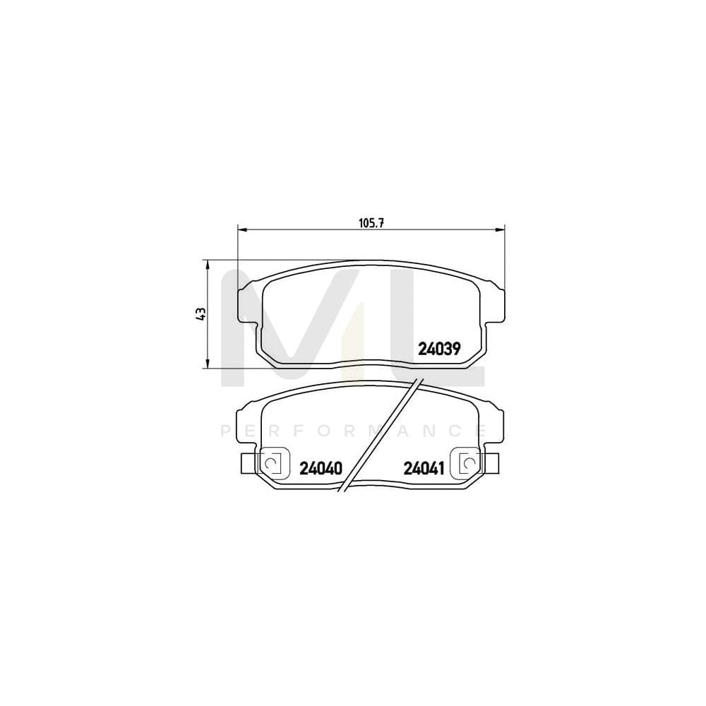 Brembo P 10 005 Brake Pad Set With Acoustic Wear Warning | ML Performance Car Parts