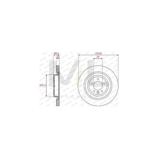 FERODO DDF2550C-1 Brake Disc Vented, Coated | ML Performance Car Parts