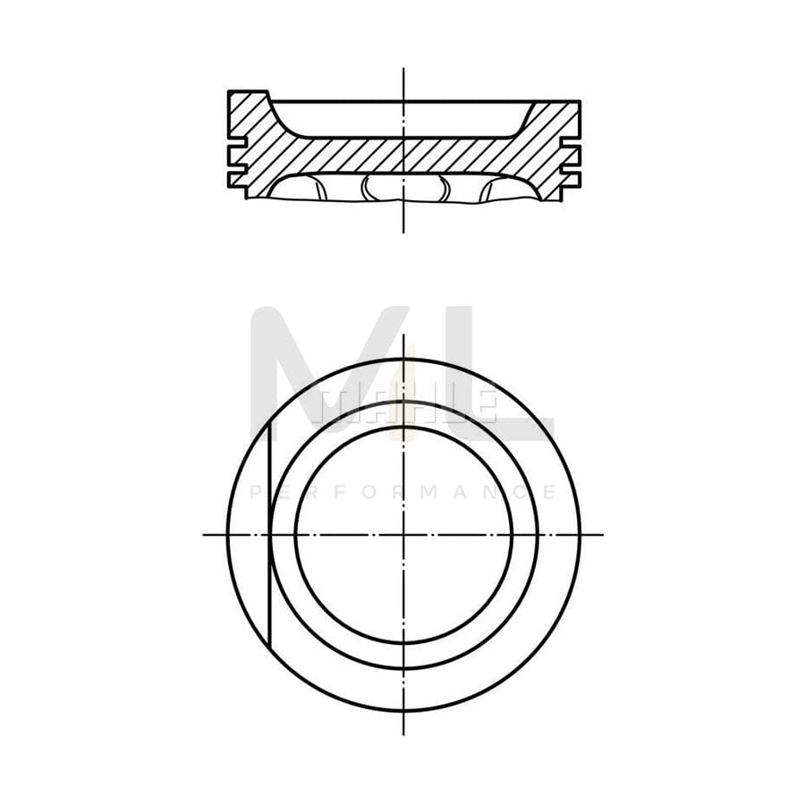 MAHLE ORIGINAL 034 78 02 Piston 81,51 mm, without cooling duct | ML Performance Car Parts
