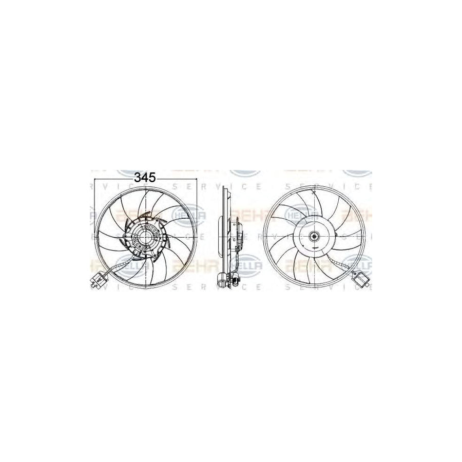 Hella 8EW 351 104-491 Fan, Radiator