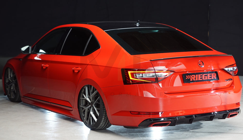Rieger 00088151 Skoda 3T 3V Superb III Rear Diffuser 8 | ML Performance UK Car Parts