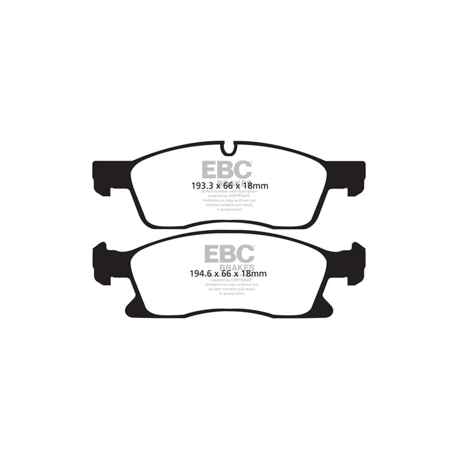 EBC PDKF2455 Dodge Jeep Ultimax Front Brake Pad & Plain Disc Kit - ATE Caliper (Inc. Durango & Grand Cherokee) 2 | ML Performance UK Car Parts
