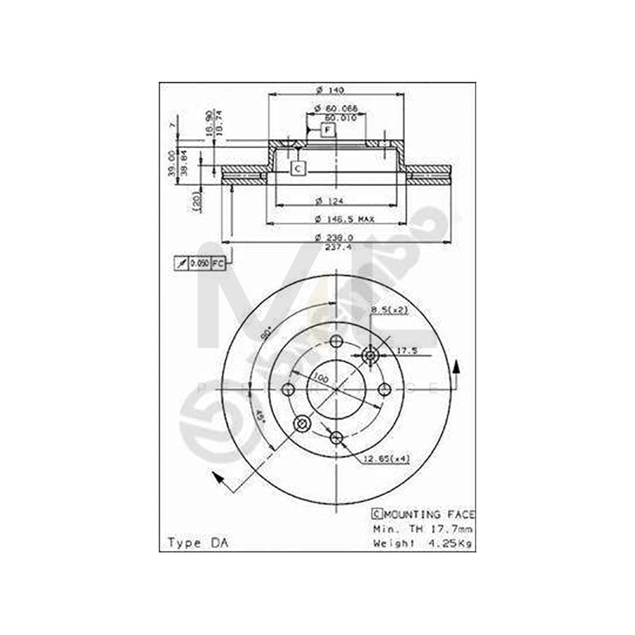 BREMBO 09.4925.20 Brake Disc Internally Vented, with bolts/screws | ML Performance Car Parts