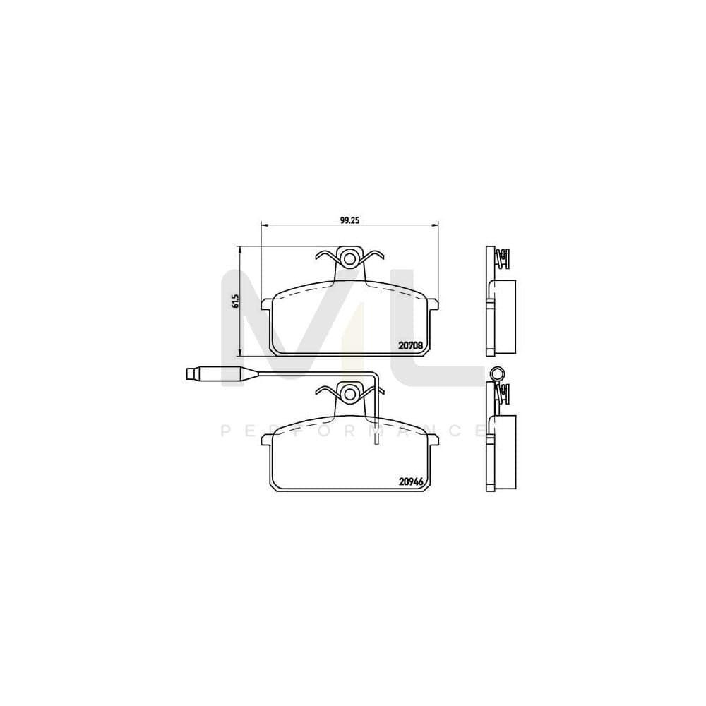 Brembo P 23 024 Brake Pad Set For Lancia Prisma (831) With Brake Caliper Screws | ML Performance Car Parts