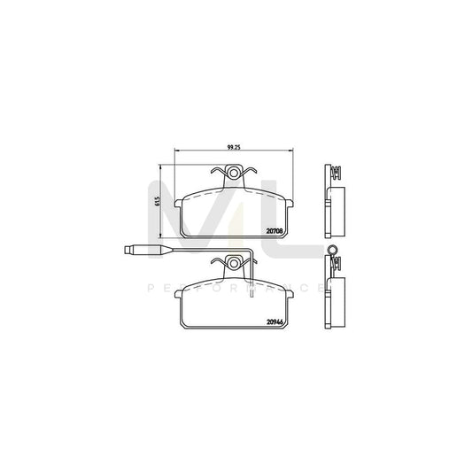 Brembo P 23 024 Brake Pad Set For Lancia Prisma (831) With Brake Caliper Screws | ML Performance Car Parts