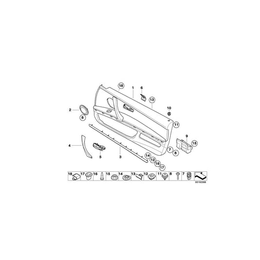 Genuine BMW 51419135461 E92 E93 Door Lining Leather Left JADEGRAU (Inc. 316i, 328xi & 330i) | ML Performance UK Car Parts