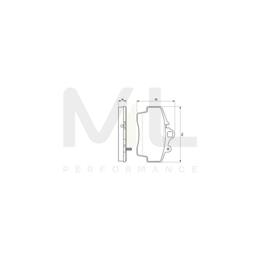 Bosch 0986424615 Brake Pad Set Front Axle, Rear Axle BP344 | ML Performance Car Parts