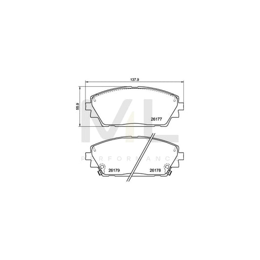 Brembo P 49 065 Brake Pad Set For Mazda 3 With Acoustic Wear Warning, With Anti-Squeak Plate | ML Performance Car Parts
