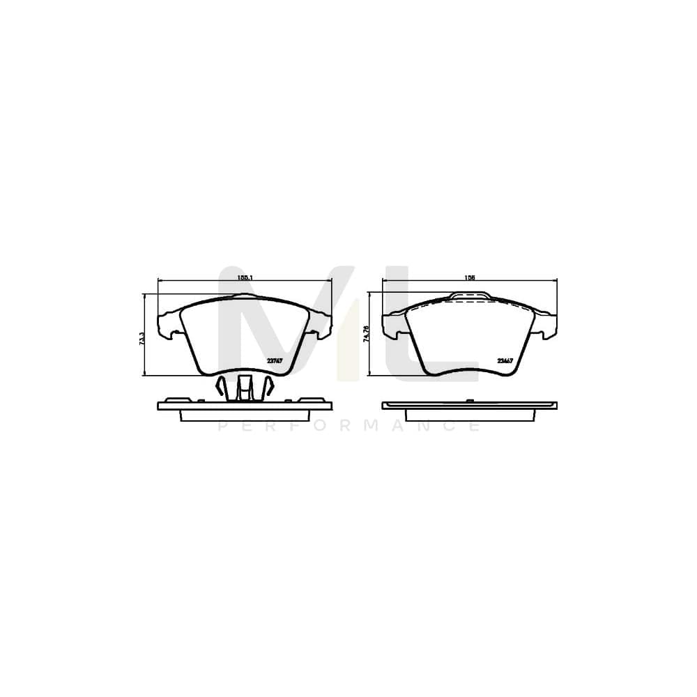 Hella 8DB 355 013-821 Brake Pad Set Not Prepared For Wear Indicator | ML Performance Car Parts