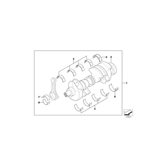 Genuine BMW 11247792767 E65 Bearing Shell, Blue 59,00MM (Inc. 745d) | ML Performance UK Car Parts