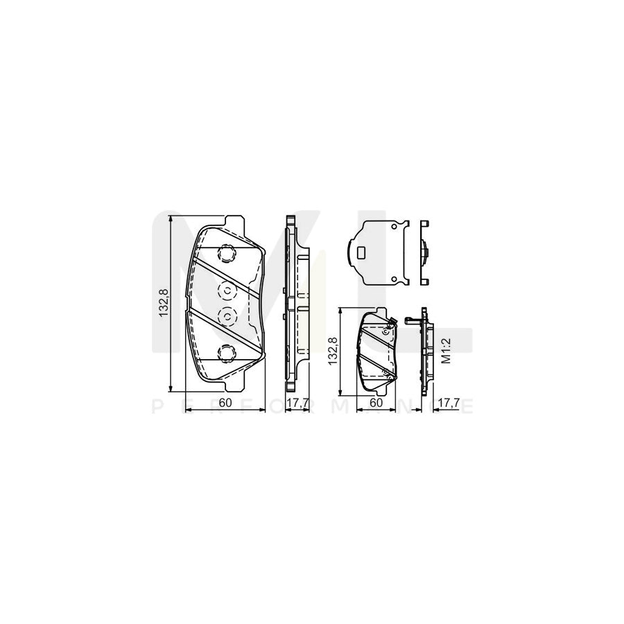 Bosch 0986Tb3190 Brake Pad Set With Acoustic Wear Warning, With Integrated Wear Warning Contact  | ML Performance Car Parts