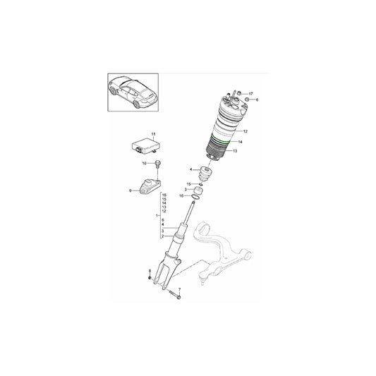 Genuine Porsche Shock Absorber Clamp Front (Air Suspension Type) Porsche 970 Panamera | ML Performance UK Car Parts