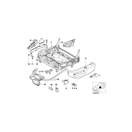 Genuine BMW 52108162328 E39 E38 Seat Frame (Inc. 540iP, 728iL & 740iLP) | ML Performance UK Car Parts