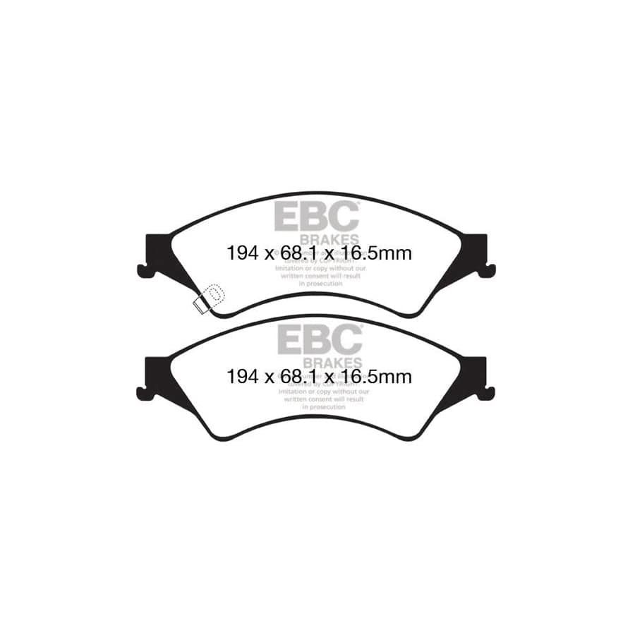 EBC PD03KF1457 Ford Mazda Yellowstuff Front Brake Pad & Plain Disc Kit (Inc. Ranger & BT-50) 2 | ML Performance UK Car Parts