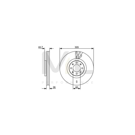 BOSCH 0 986 479 531 Brake Disc Vented, Oiled, Alloyed / High-carbon, with bolts/screws | ML Performance Car Parts