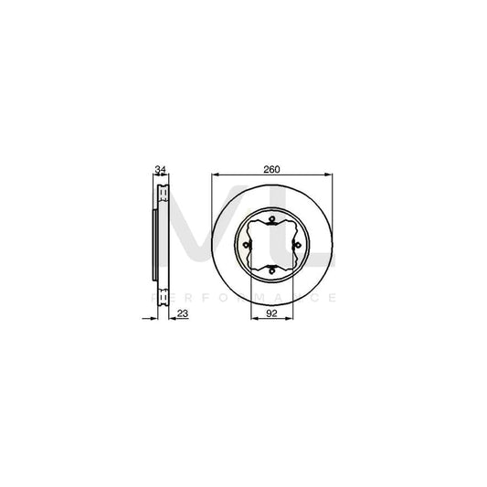 BOSCH 0 986 478 568 Brake Disc Internally Vented, Vented, Oiled | ML Performance Car Parts