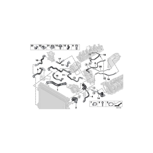 Genuine BMW 17127536486 G06 G05 G07 Hose Radiator-Water Pump (Inc. X5 50iX, X7 M50iX & X7 50iX) | ML Performance UK Car Parts