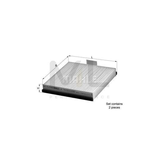 MAHLE ORIGINAL LA 76/S Pollen filter Particulate Filter | ML Performance Car Parts