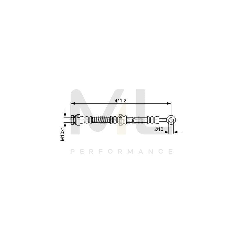 BOSCH 1 987 481 887 Brake Hose for HYUNDAI i10 I (PA) 400mm | ML Performance Car Parts