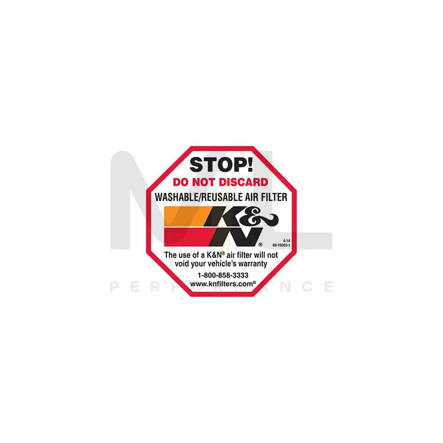 K&N 89-16063-1 Decal/Sticker Do Not Discard | ML Car Parts UK | ML Performance